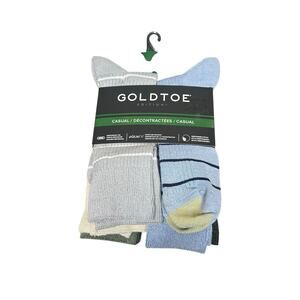 Gold-Toe Edition Casual Mens Crew Socks 6 pack Moisture Wicking Reinforced Toe